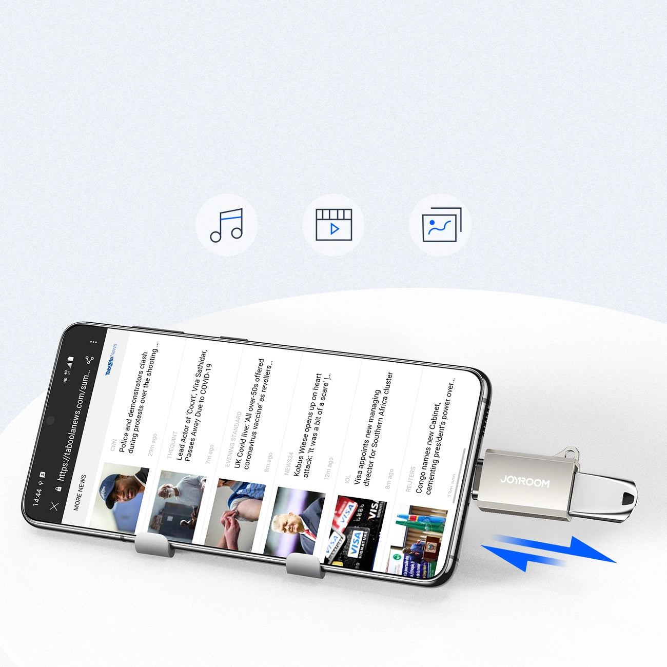 OTG-adapter USB-C - USB-A Joyroom S-H151, Sølv