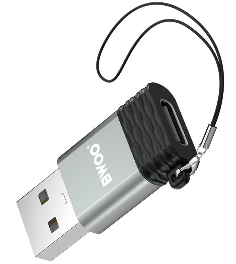 USB-C til USB-A data- og ladeadapter BWOO BZ-38, grå