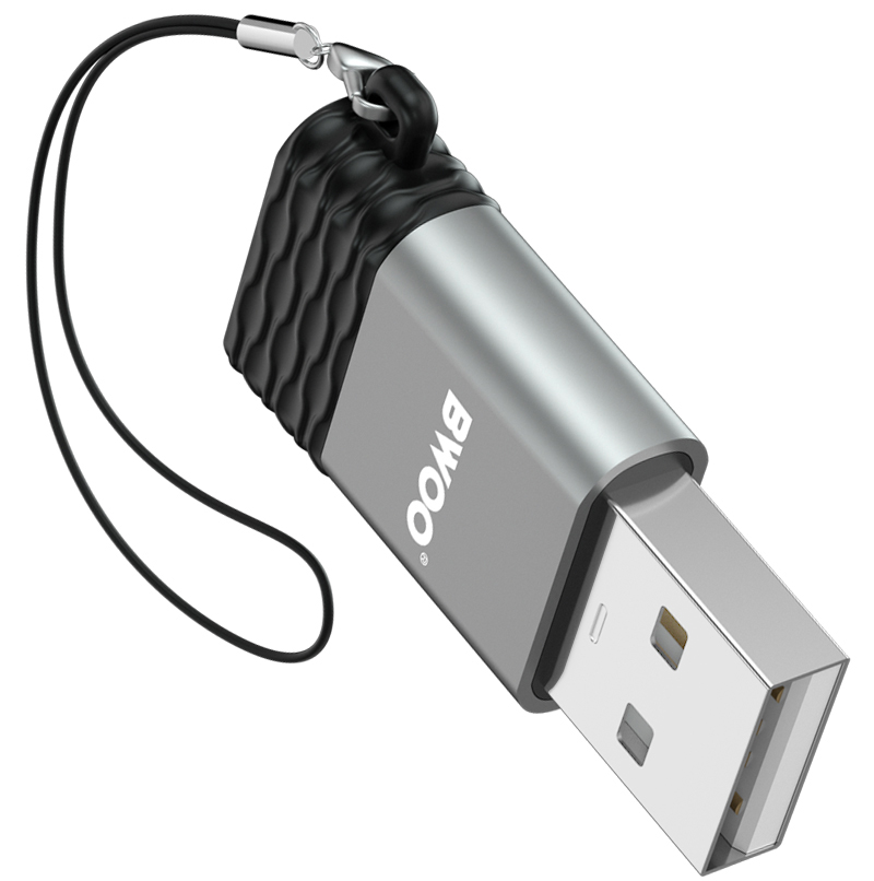 USB-C til USB-A data- og ladeadapter BWOO BZ-38, grå