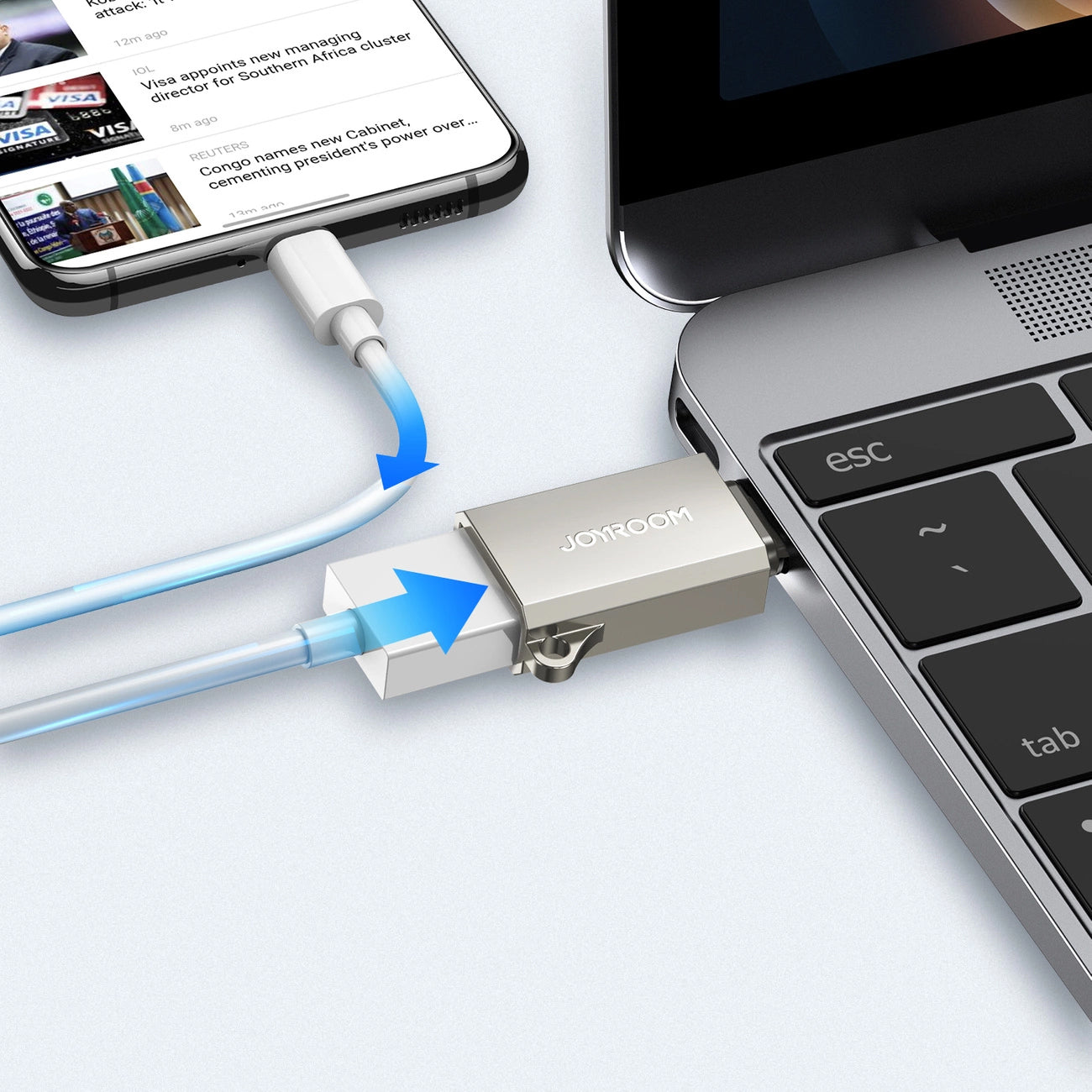 OTG-adapter USB-C - USB-A Joyroom S-H151, Sølv