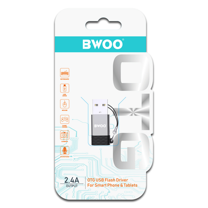 USB-C til USB-A data- og ladeadapter BWOO BZ-38, grå