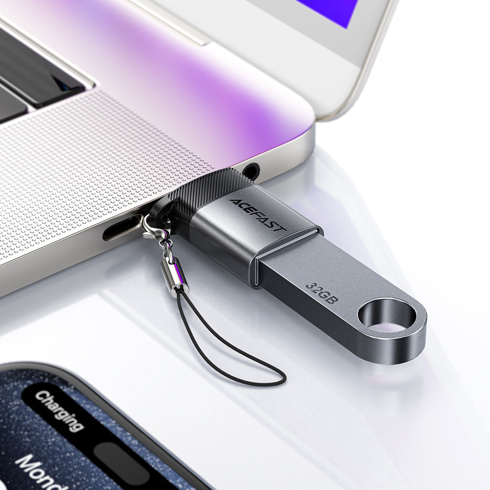 OTG-adapter USB-C - USB-A Acefast J7, Grå