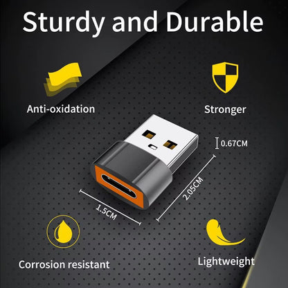 Adapter for Data og Lading USB-C - USB-A Techsuit A4 HyperPort, Svart Oransje