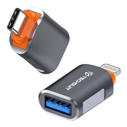 OTG-adapter USB-C - USB-A Techsuit A9 SlateVolt, Grå Oransje
