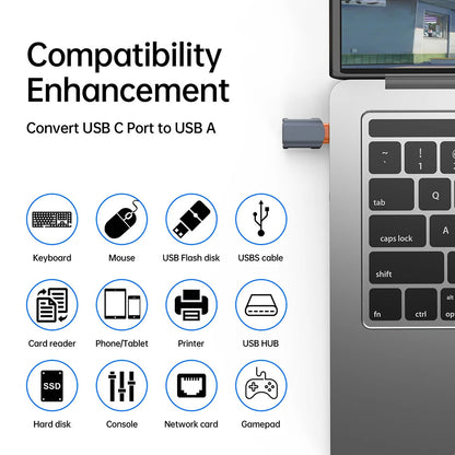 OTG-adapter USB-C - USB-A Techsuit A9 SlateVolt, Grå Oransje