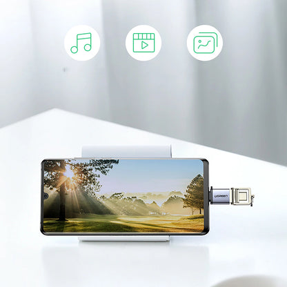 OTG-adapter USB-C - USB-A UGREEN US270 (50283), Grå