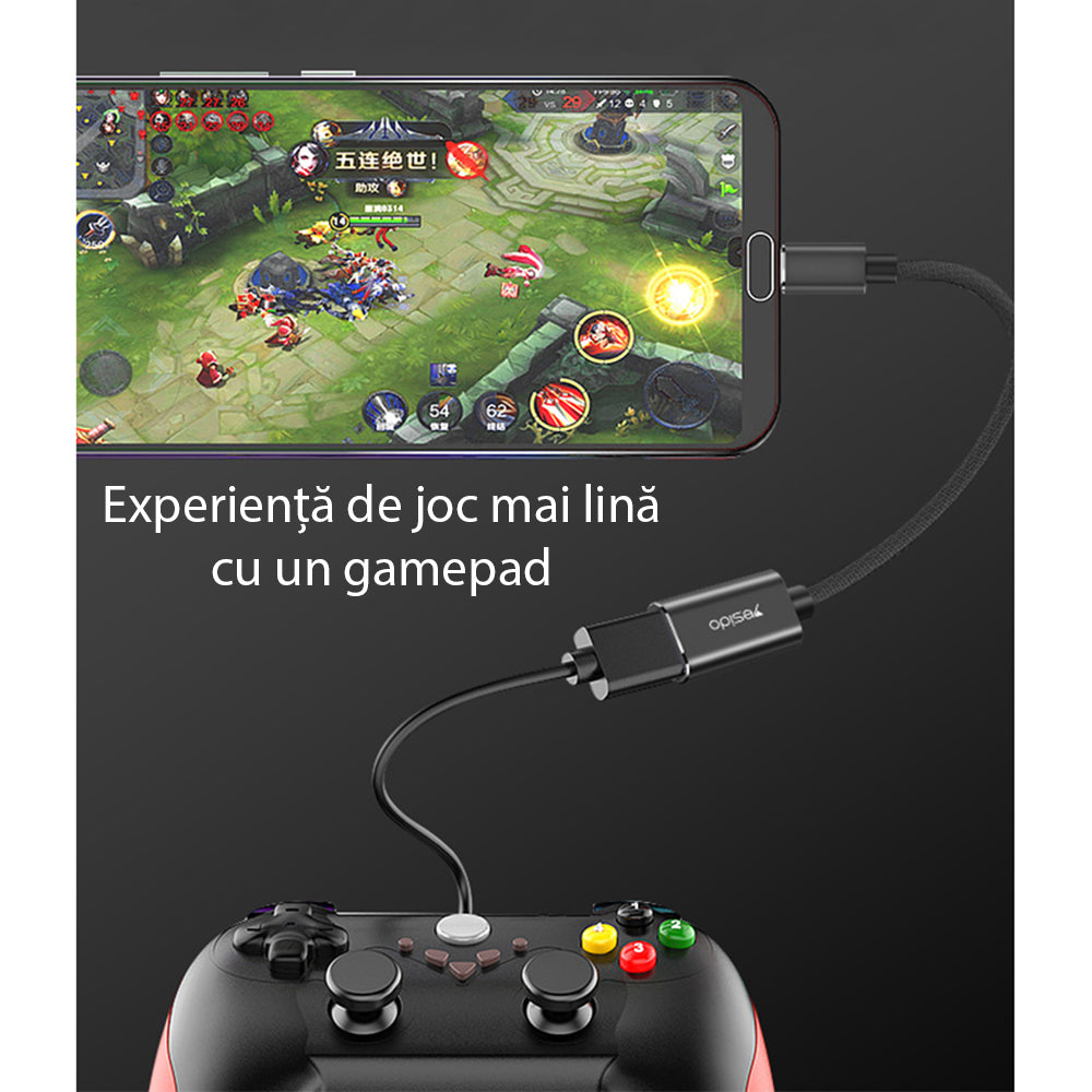 OTG-adapter USB-C - USB-A Yesido GS01, Svart