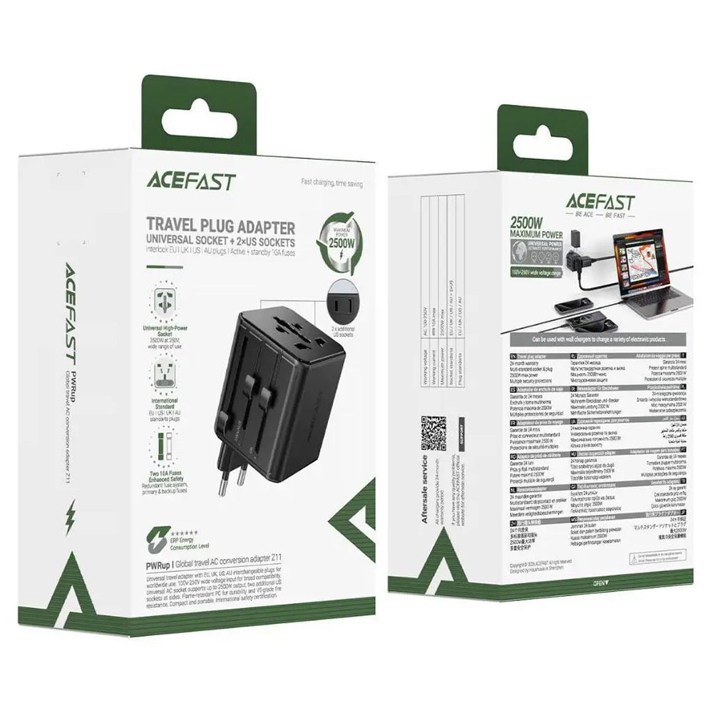 Acefast Z11 Travel nettadapter, svart