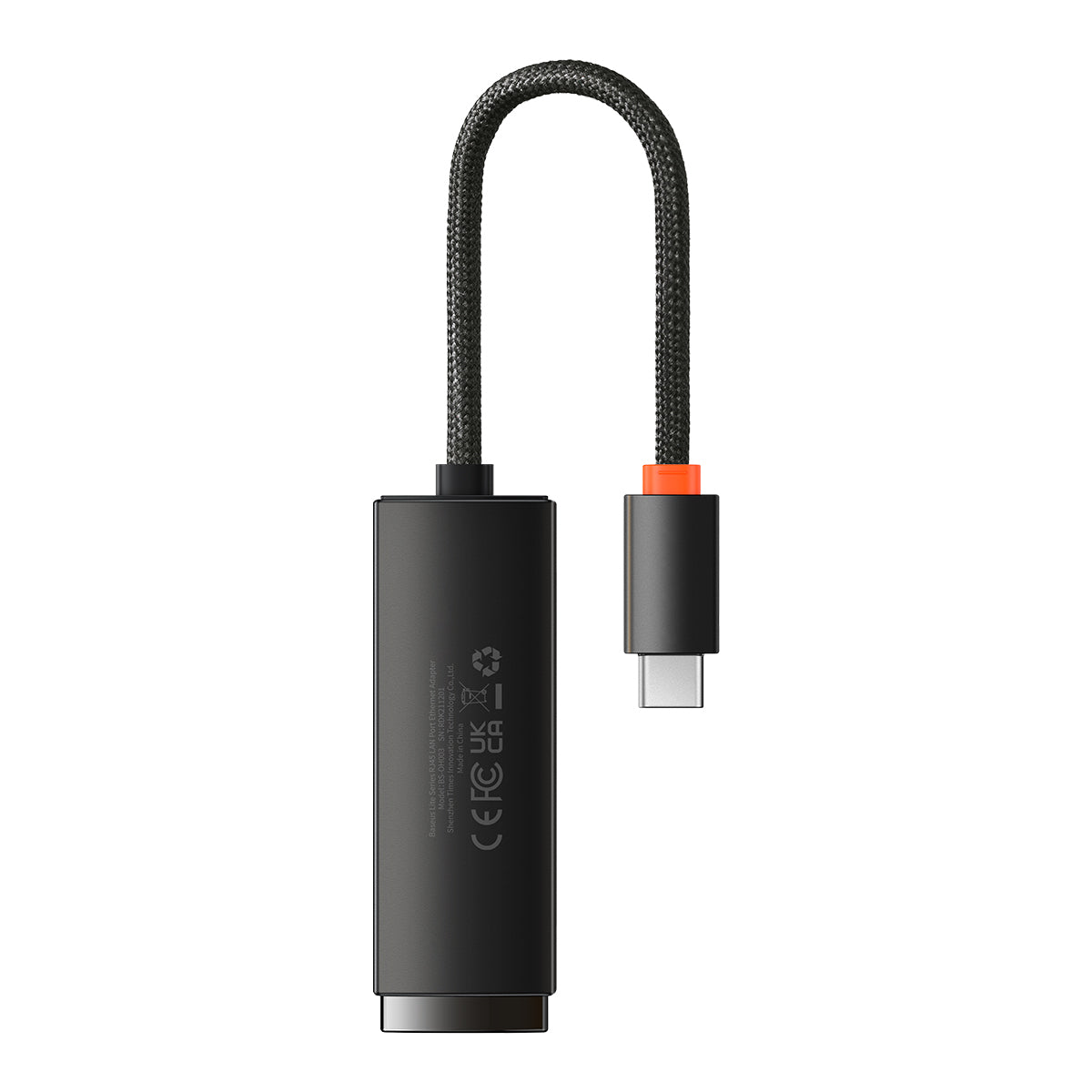 Baseus Lite nettverkskort, USB-C - RJ45, svart WKQXX000301 