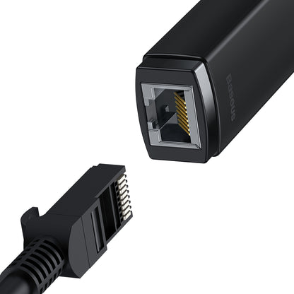 Baseus Lite nettverkskort, USB-C - RJ45, svart WKQXX000301 