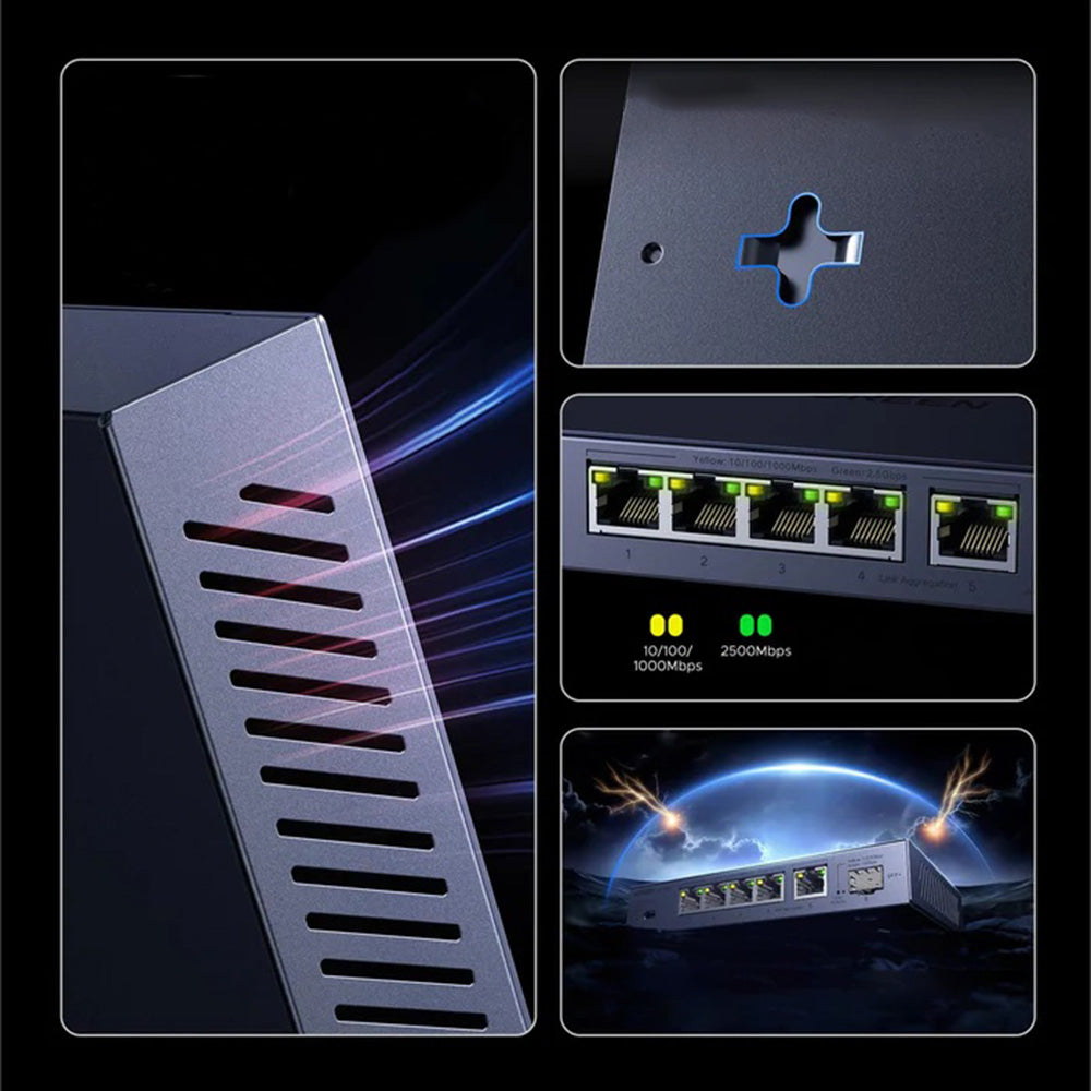 UGREEN nettverksswitch 35048EU, 5 x RJ45, grå