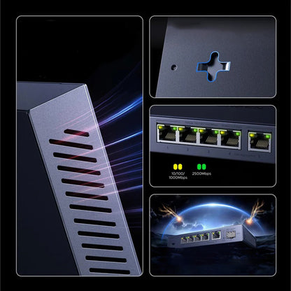 UGREEN nettverksswitch 35048EU, 5 x RJ45, grå