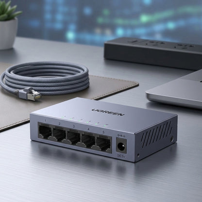 UGREEN CM933 nettverkssvitsj (65956EU), 5 x RJ45, svart