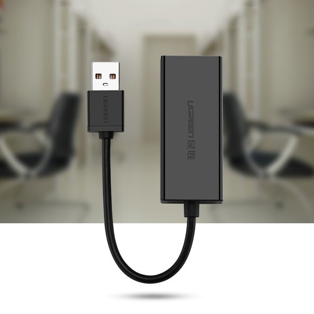 UGREEN CR110 Nettverkskort, RJ45, USB, Svart