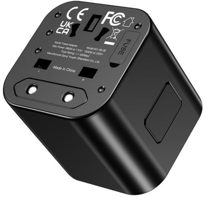 XO Design WL28 Travel Nettverksadapter US / UK / AU / CN / EU, Svart