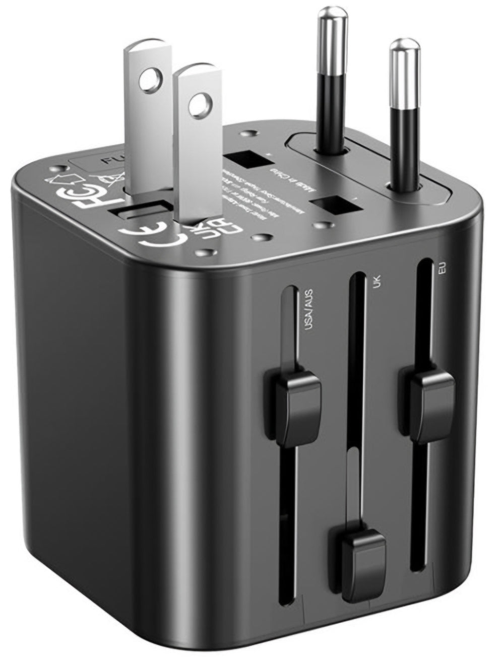 XO Design WL28 Travel Nettverksadapter US / UK / AU / CN / EU, Svart