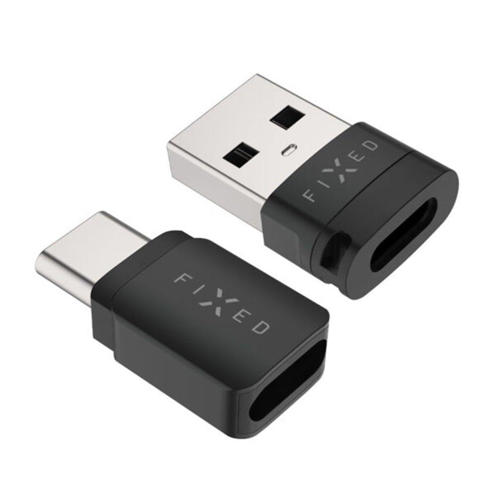 USB-adapter med fast datalås, USB-A / USB-C, 2-i-1, Svart