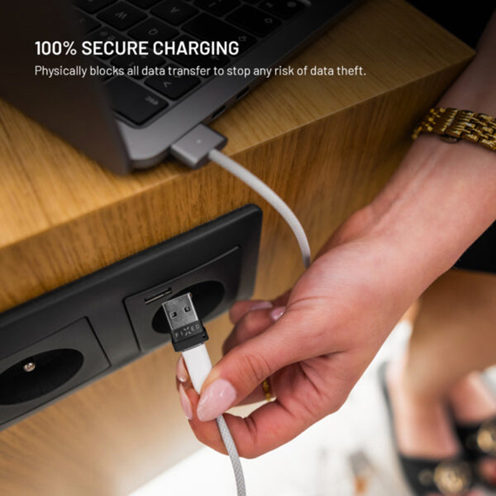 USB-adapter med fast datalås, USB-A / USB-C, 2-i-1, Svart