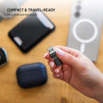 USB-adapter med fast datalås, USB-A / USB-C, 2-i-1, Svart