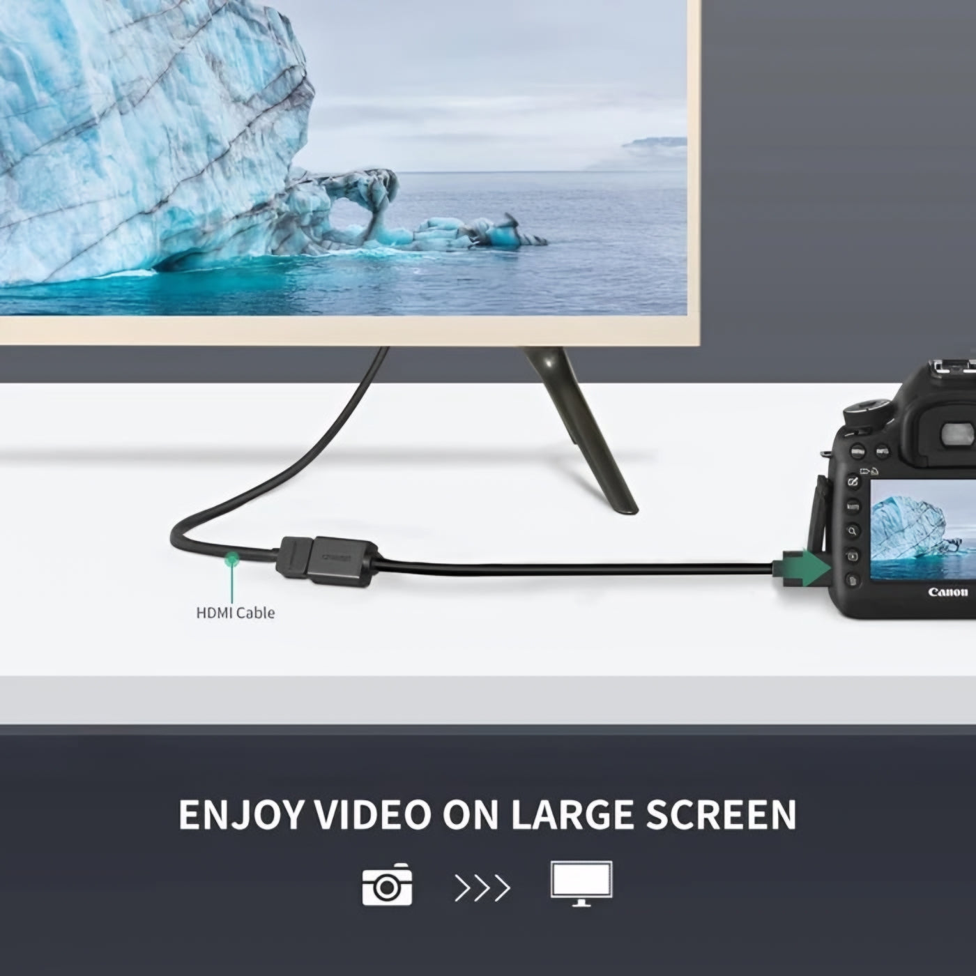 UGREEN 20137 Videoadapter, miniHDMI - HDMI, 4K, Svart