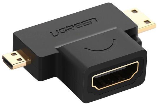 Videoadapter UGREEN HD129, miniHDMI / microHDMI - HDMI, 1080P, Svart