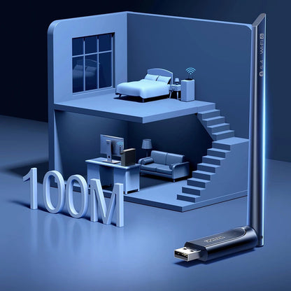 Trådløs adapter UGREEN AX900 (75109), Dual Band, Wi-Fi 6, 600Mbps, Svart