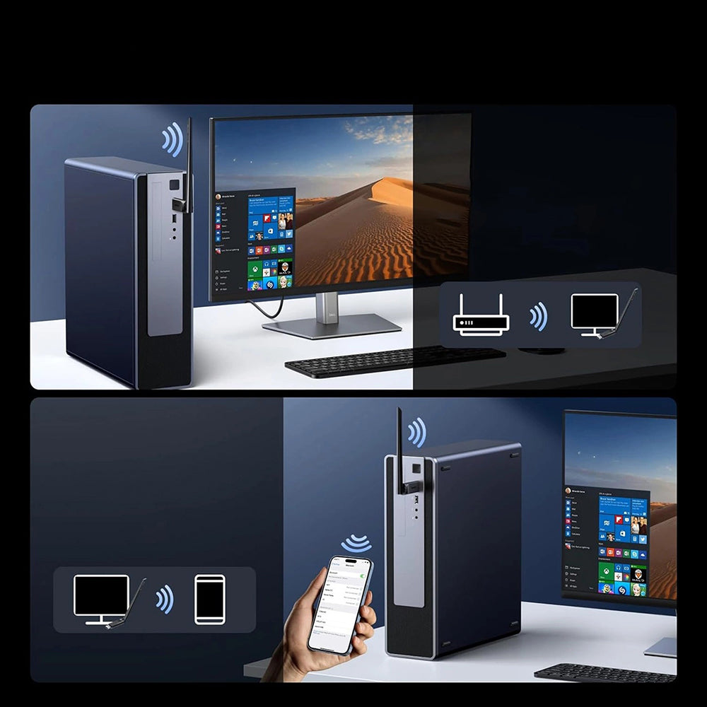 Trådløs adapter UGREEN AX900 (75109), Dual Band, Wi-Fi 6, 600Mbps, Svart