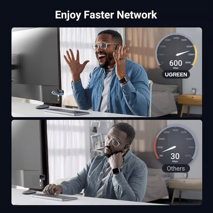 Trådløs adapter UGREEN CM762 (35264), Dual Band, Wi-Fi 6, 600Mbps, Svart