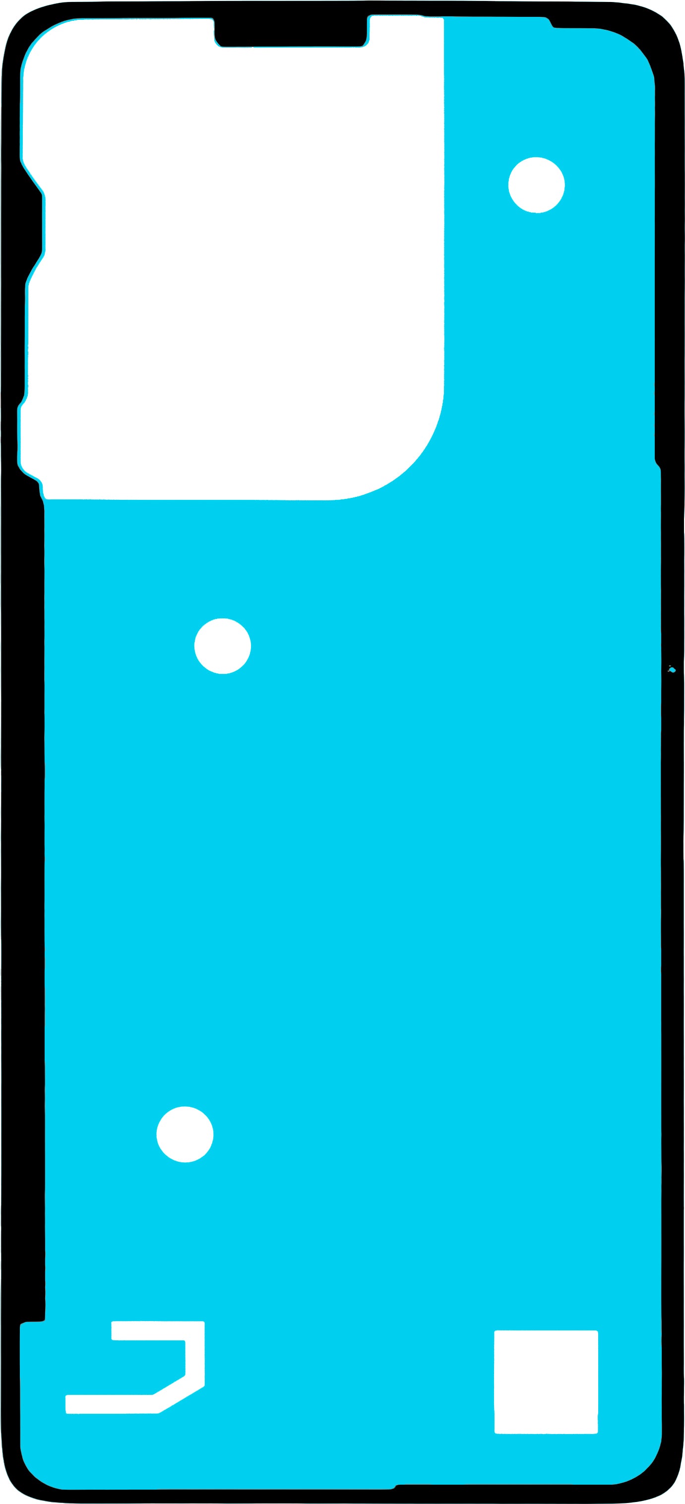 Lim for batterideksel Motorola Moto G75, Service Pack 5948C28908
