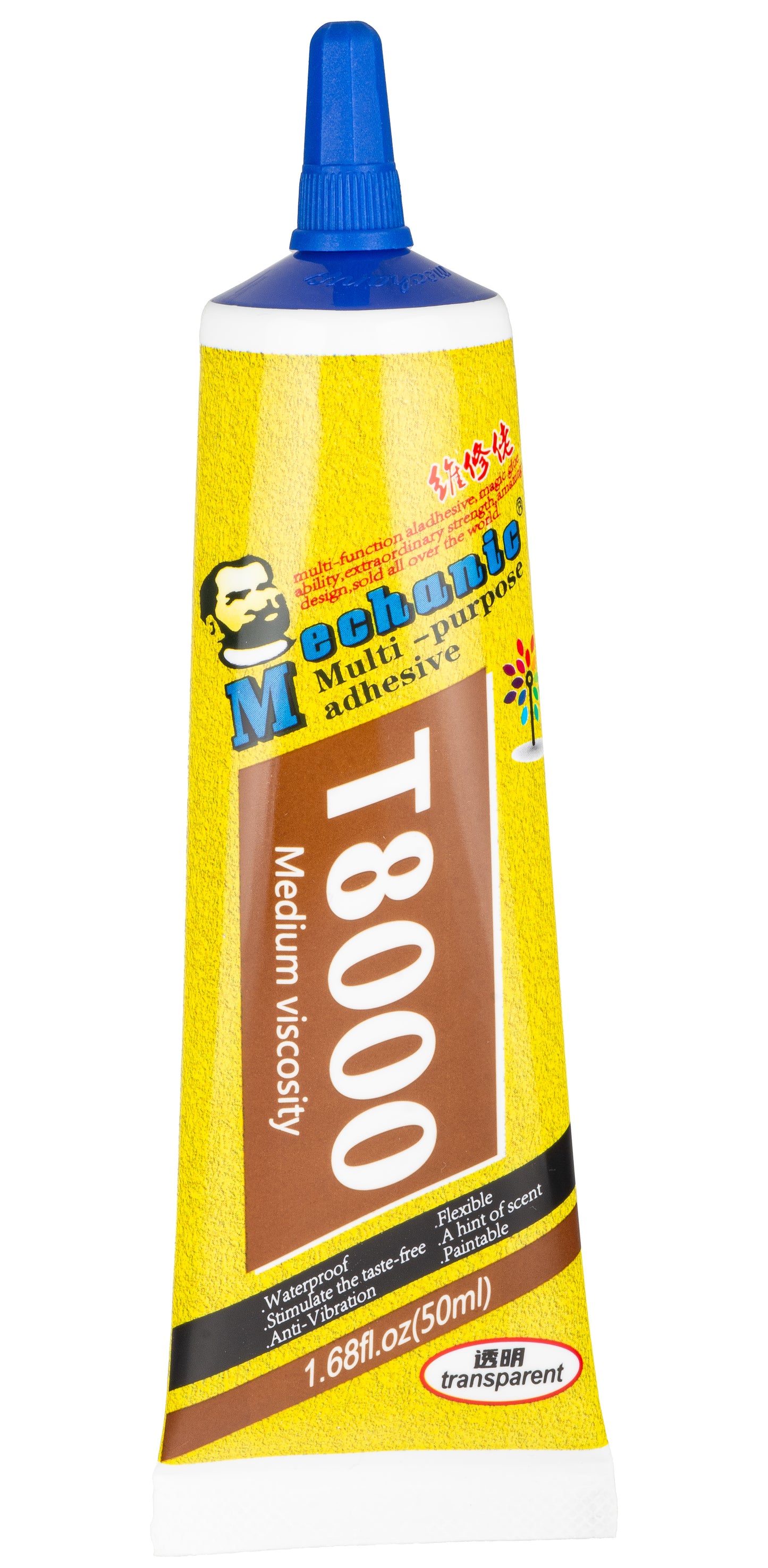 Mekanisk T-8000 Flytende Lim, 50ml, Gjennomsiktig