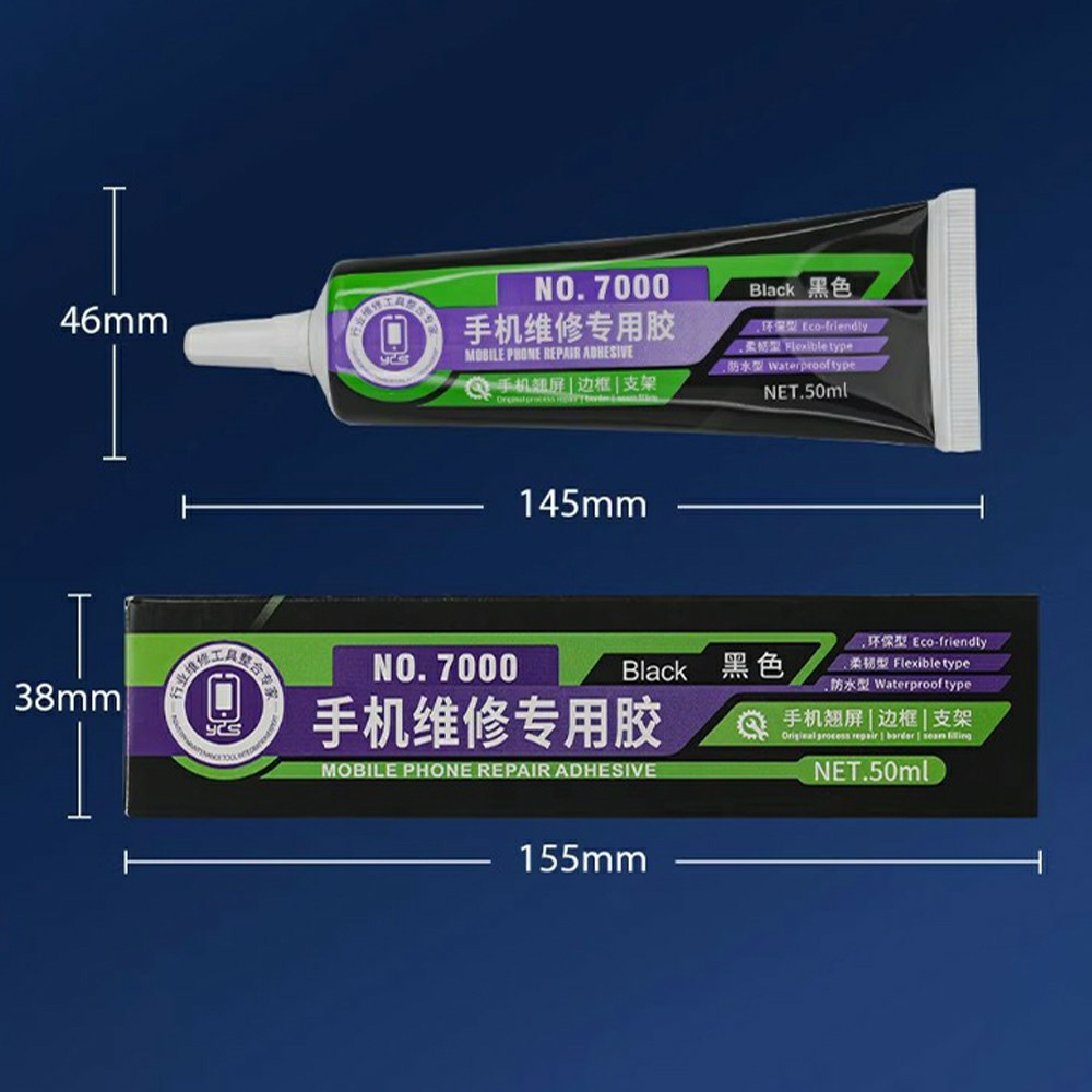 Flytende lim YCS No.7000, 50ml, svart