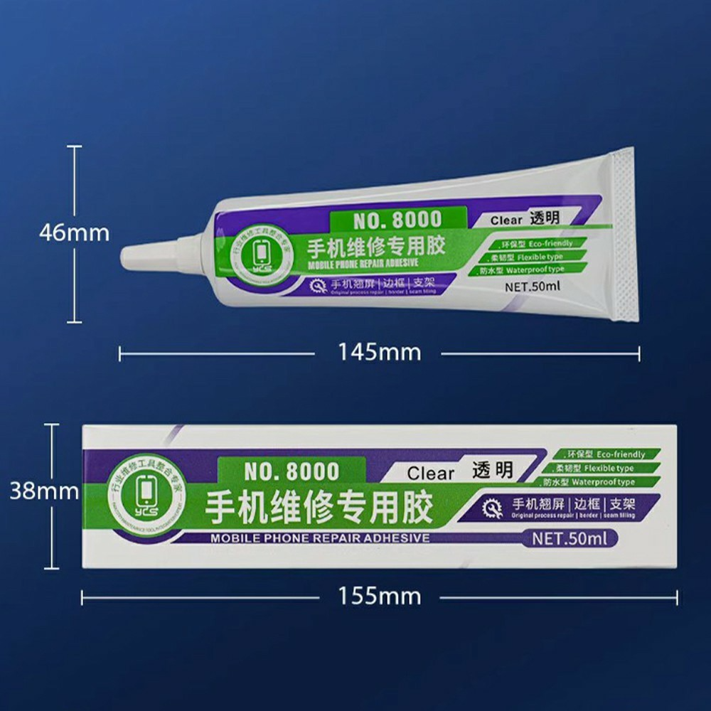 YCS Flytende Lim No.8000, 50ml, Transparent