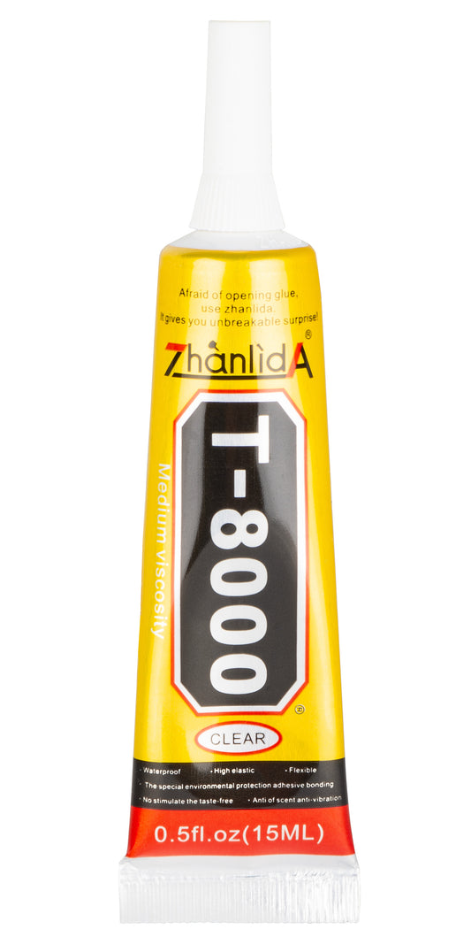 Zhanlida T-8000 flytende lim, 15 ml, transparent