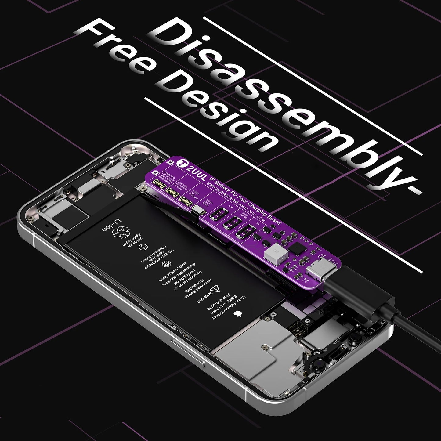 Strømforsyningskort 2UUL BT01 for Apple iPhone 6 - 15 Pro Max-serien