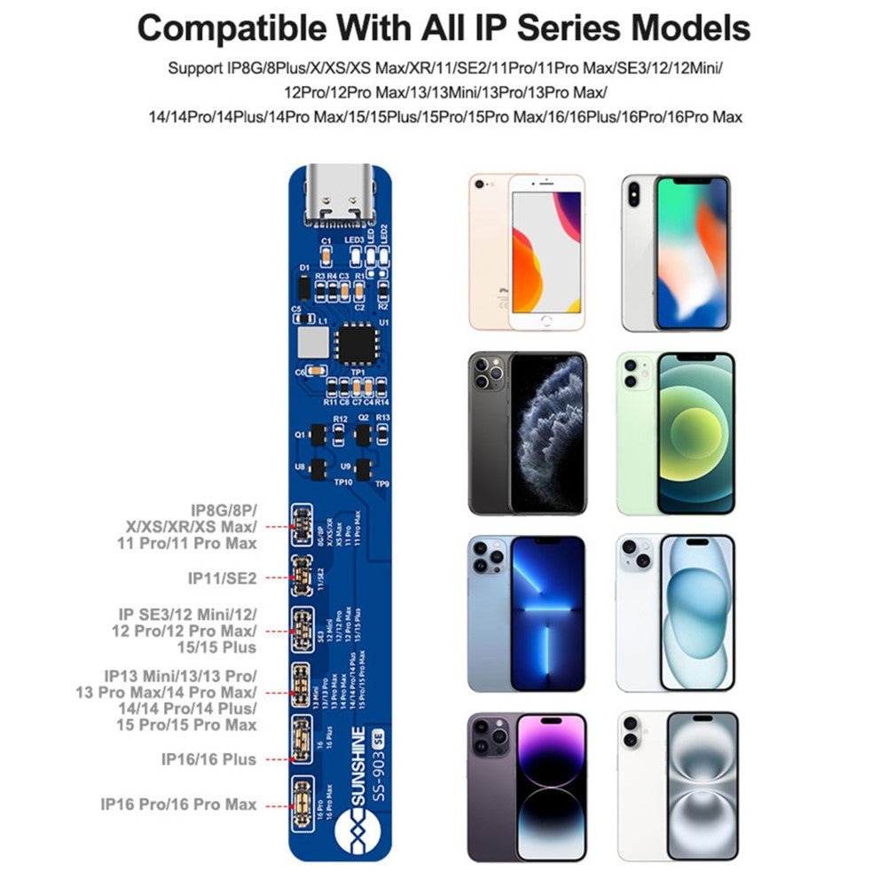 Sunshine SS-903 SE strømforsyning for Apple iPhone 8 - 16 Series