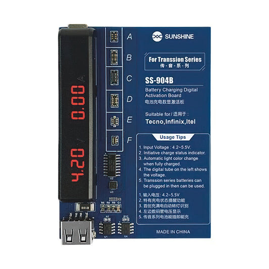 Sunshine SS-904B strømforsyning for TECNO / Infinix / Itel Series, 2in1