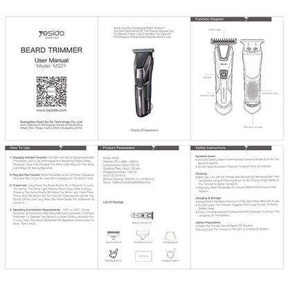 Yesido MG21 Barbermaskin, Svart