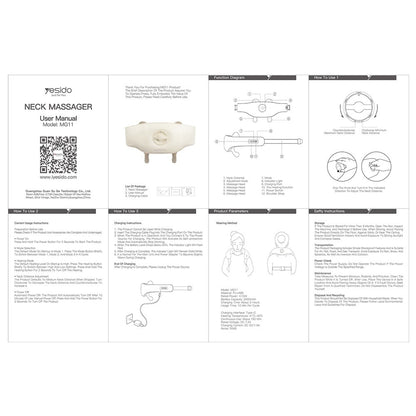 Yesido MG11 Nakke Massasjeapparat, Beige