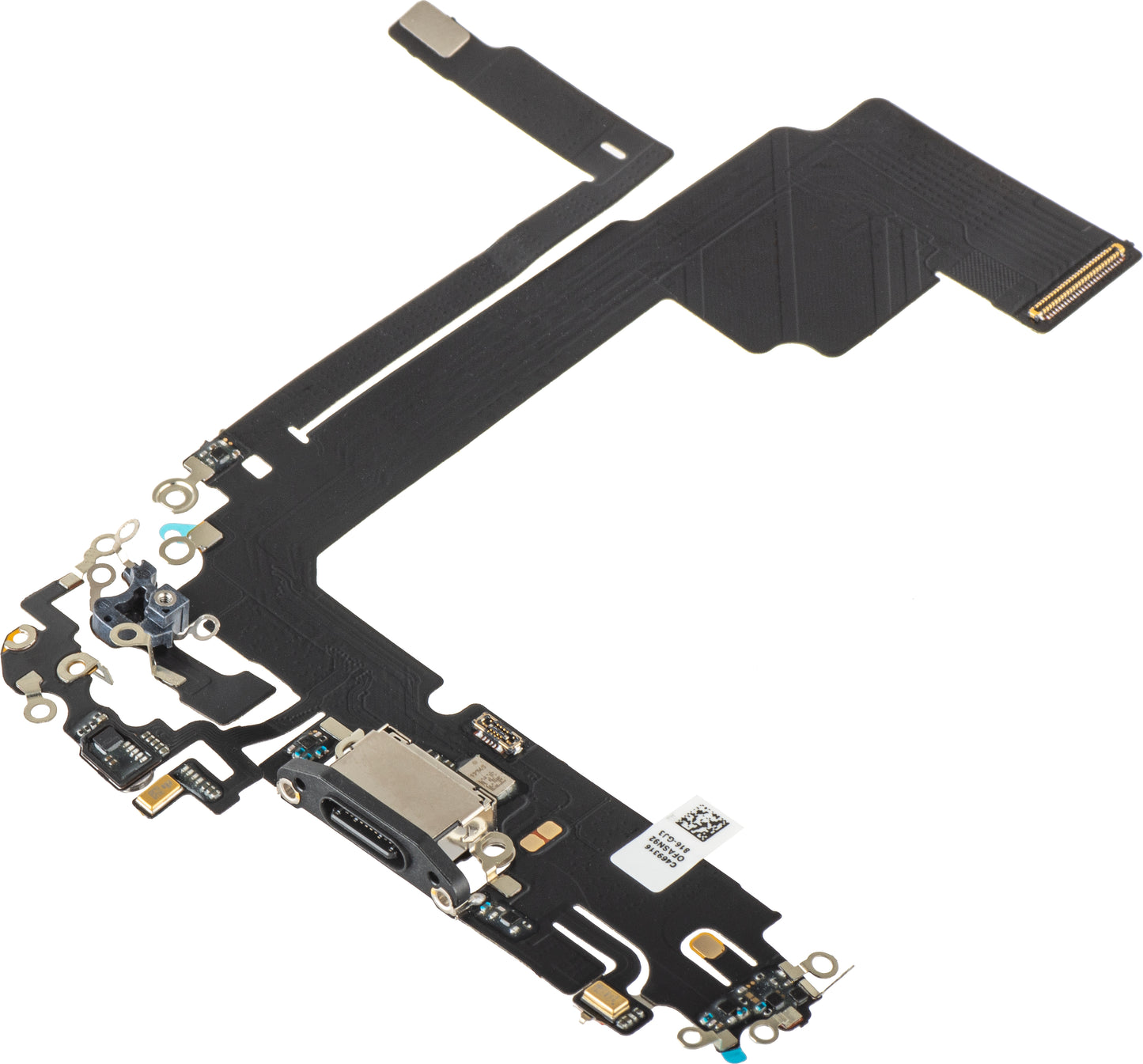 Ladekontaktbånd - Mikrofon Apple iPhone 15 Pro Max, Svart