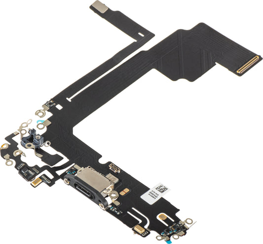 Ladekontaktbånd - Mikrofon Apple iPhone 15 Pro Max, Svart
