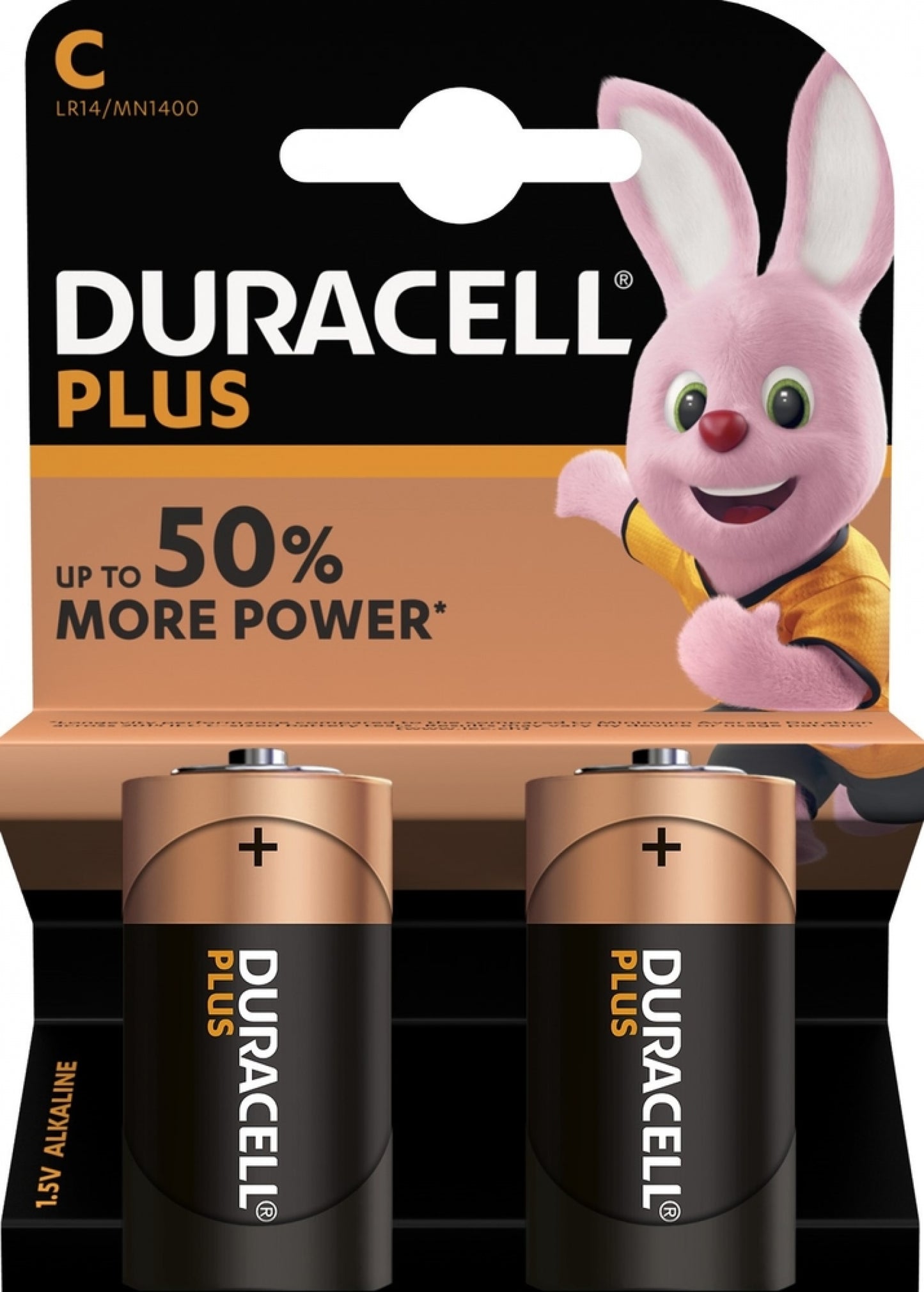 Duracell Plus batteri, LR14, Sett med 2 stk