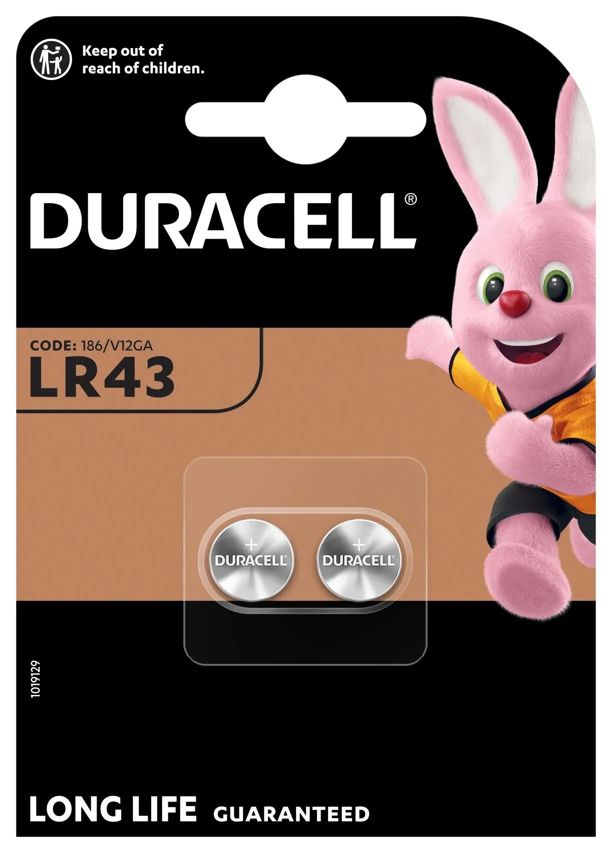 Duracell-batteri, LR43, Sett med 2 stk