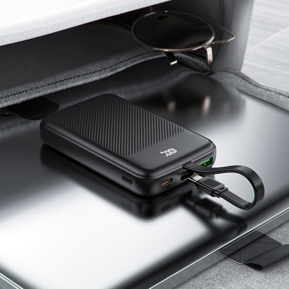Ekstern batteri Acefast M13, 10000mAh, 22.5W, QC + PD, 1 x USB-A - 2 x USB-C, Svart