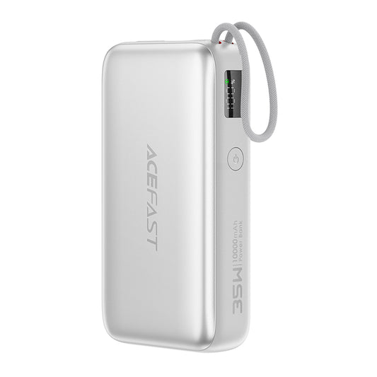 Ekstern batteri Acefast M32, 10000mAh, 35W, PD, 2 x USB-C, Sølv
