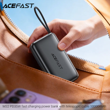 Ekstern batteri Acefast M32, 10000mAh, 35W, PD, 2 x USB-C, Grå