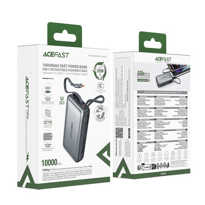 Ekstern batteri Acefast M32, 10000mAh, 35W, PD, 2 x USB-C, Grå