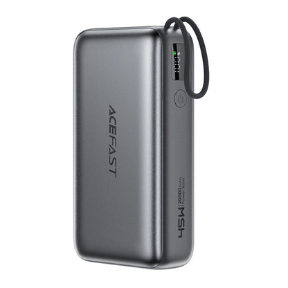 Ekstern batteri Acefast M34, 20000mAh, 45W, QC + PD, 1 x USB-A - 2 x USB-C, Grå