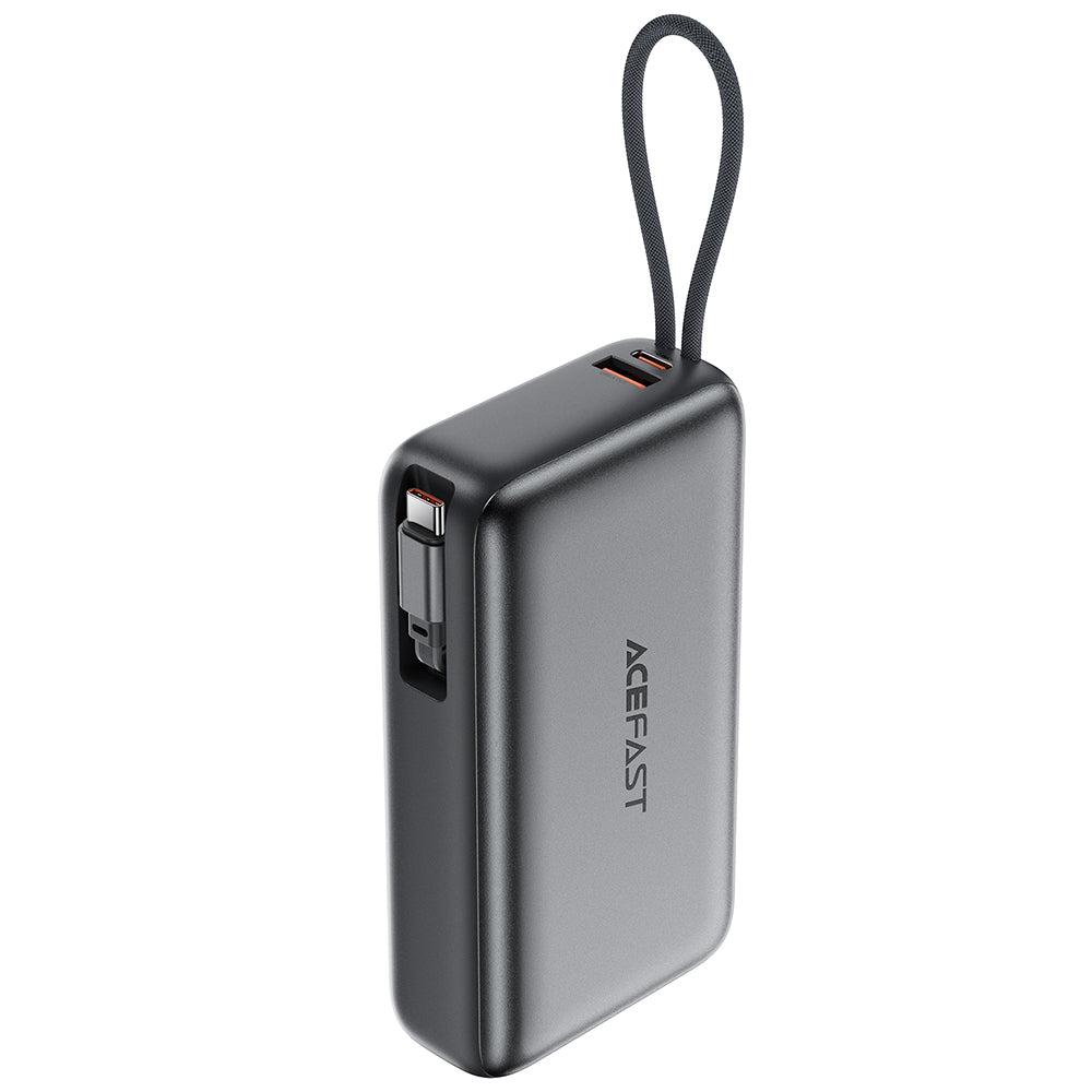 Ekstern batteri Acefast M34, 20000mAh, 45W, QC + PD, 1 x USB-A - 2 x USB-C, Grå