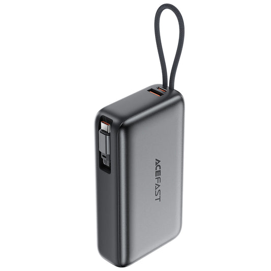 Ekstern batteri Acefast M34, 20000mAh, 45W, QC + PD, 1 x USB-A - 2 x USB-C, Grå