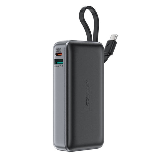 Ekstern batteri Acefast M7, 10000mAh, 30W, QC + PD, 1 x USB-A - 2 x USB-C, Svart